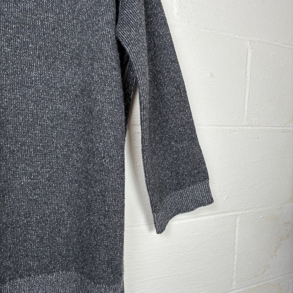 Eileen Fisher Womens Italian Cashmere Turtleneck Sweater Side Slit Size S Grey - Picture 6 of 10